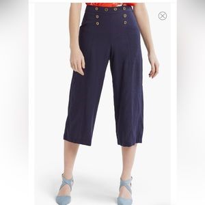 ModCloth Navy Cropped Wide Leg Sailor Pants
